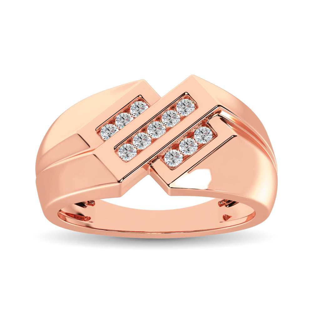 10K Rose Gold 1/4 Ct.Tw. Diamond Mens Ring