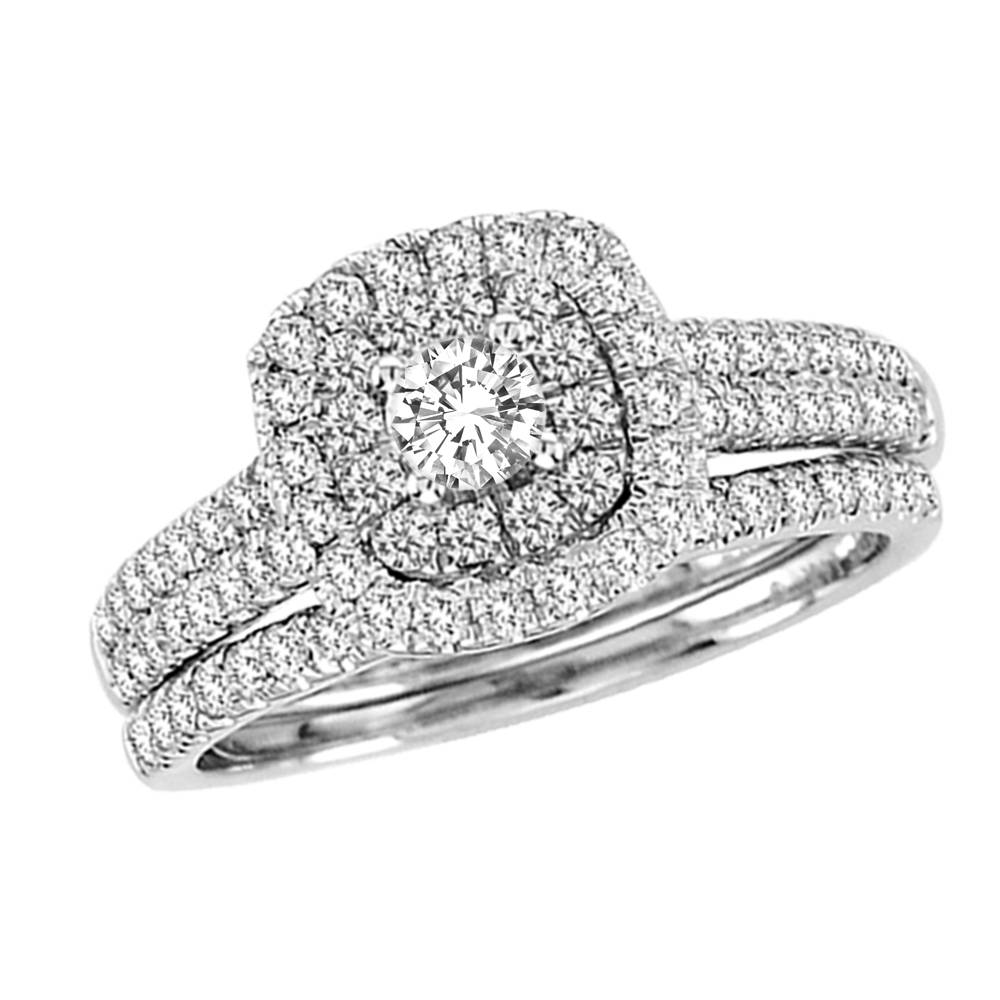 14K White Gold 1.00Ct Bridal Set