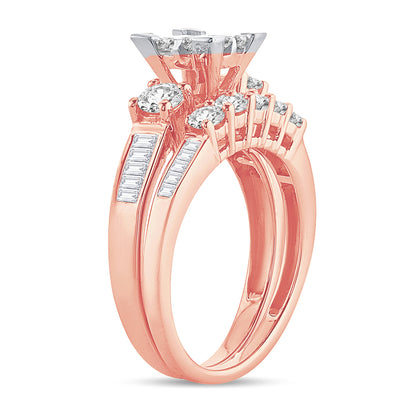 14K  1.50 CT  PRINCESS CUT Diamond  BRIDAL  RING