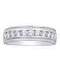 10K White Gold 1/2 Ct.Tw. Diamond Mens Machine Band