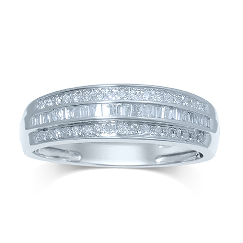 10K White Gold 2/5 Ct.Tw. Diamond Mens Ring