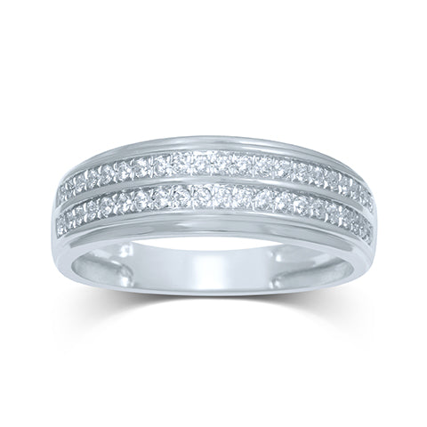 10K White Gold 1/4 Ct.Tw. Diamond Mens Ring
