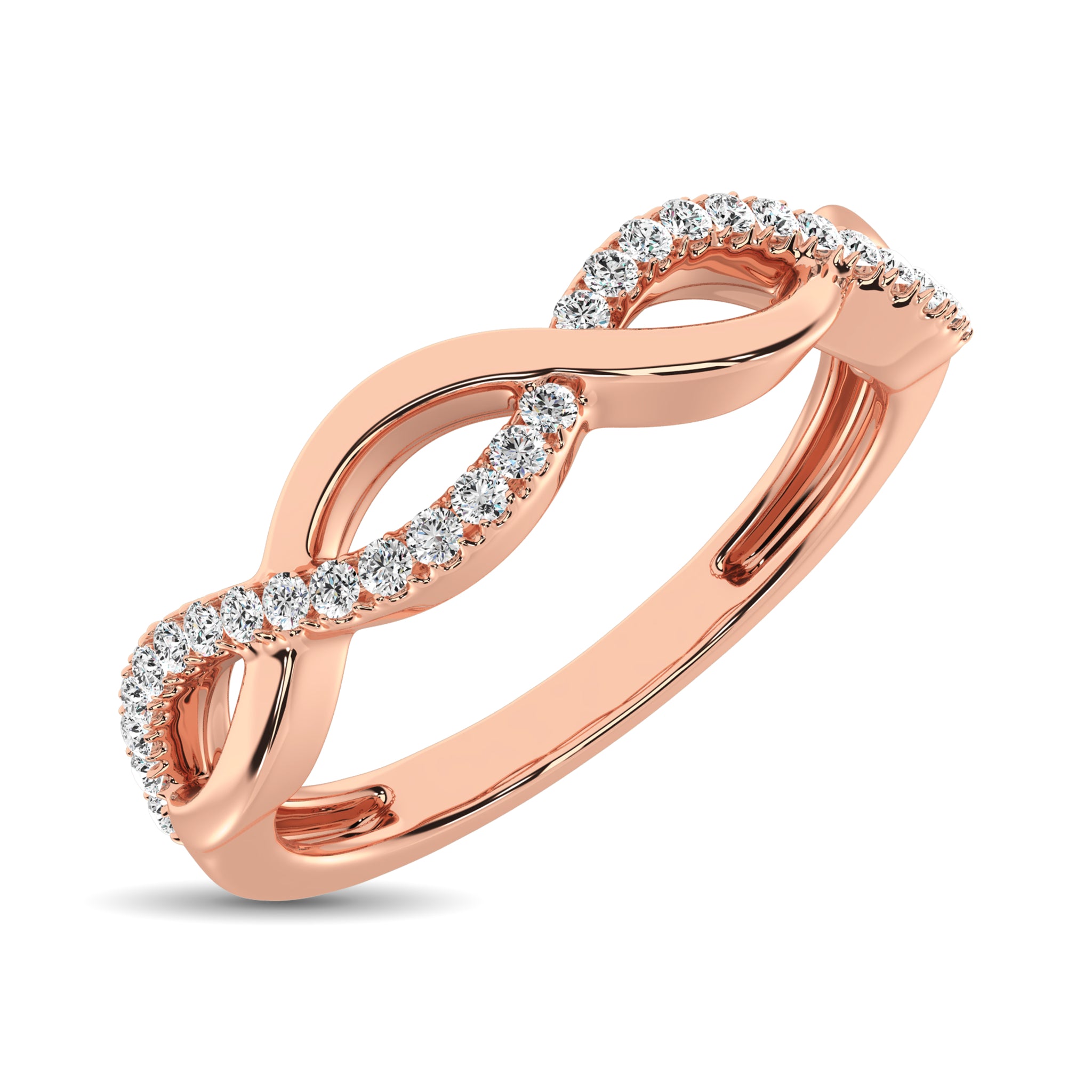 10K Rose Gold 1/10 Ctw Diamond Promise Ring