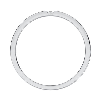 Diamond 1/10 Ct.Tw. Mens Machine Band in 10K White Gold