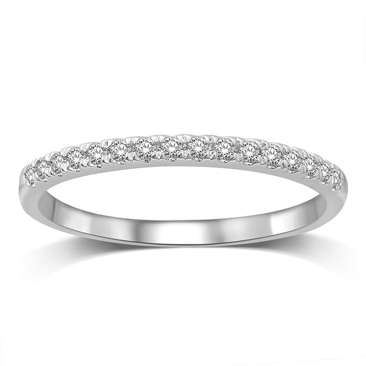 14K White Gold 1/6 Ct.Tw.Diamond Wedding Band