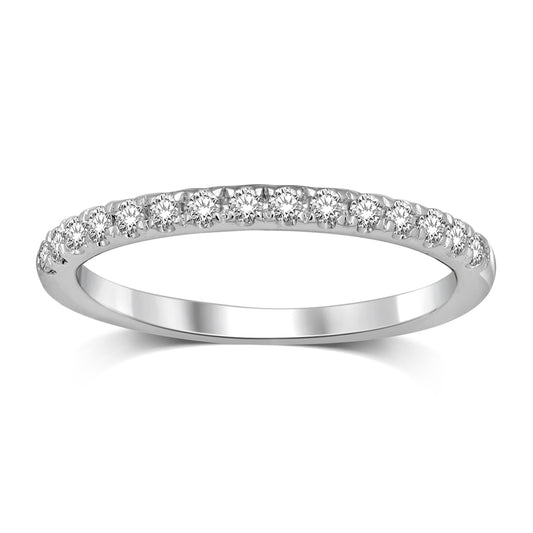 14K White Gold 1/4 Ct.Tw.Diamond Wedding Band