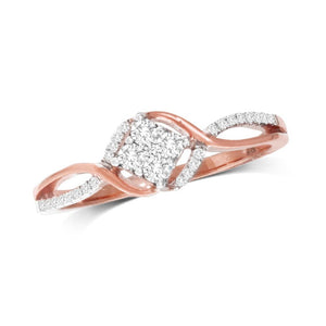 10K Rose Gold 1/5 Ct.Tw.Diamond Promise Ring