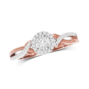 10K Rose Gold 1/5 Ct.Tw.Diamond Promise Ring