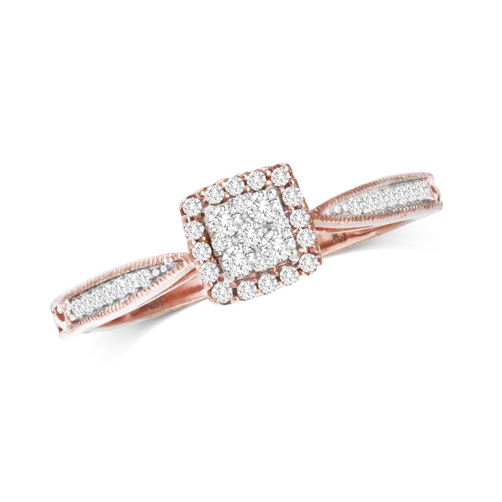 10K Rose Gold 1/5 Ct.Tw.Diamond Promise Ring