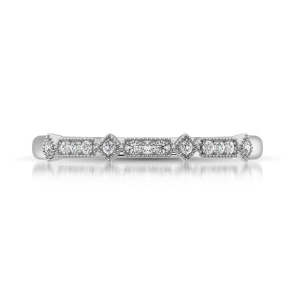 14K White Gold 1/20 Ct.Tw.Diamond Stackable Band