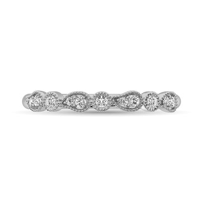 14K White Gold 1/10 Ctw Diamond Stackable Band