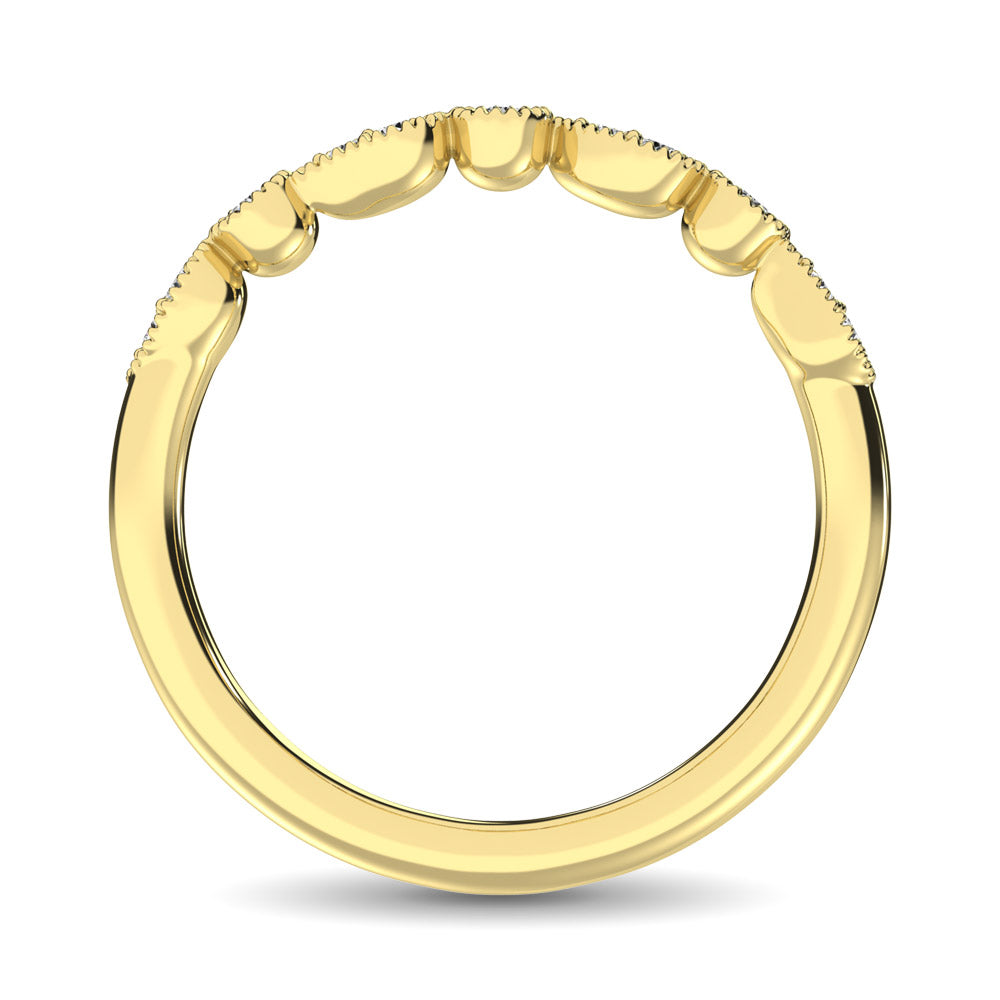 14K Yellow Gold 1/10 Ctw Diamond Stackable Band