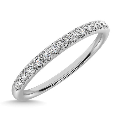 14K White Gold Diamond 1/8 Ct.Tw. Men's Machine Band