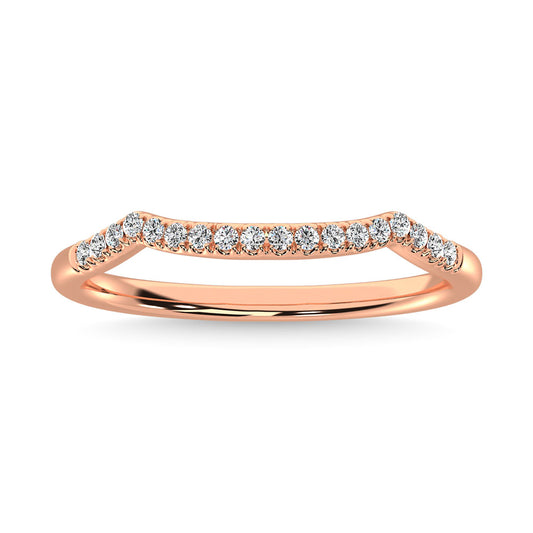 14K Rose Gold 1/20 Ctw Diamond Wedding Band