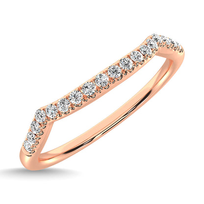 14K Rose Gold 1/20 Ctw Diamond Wedding Band