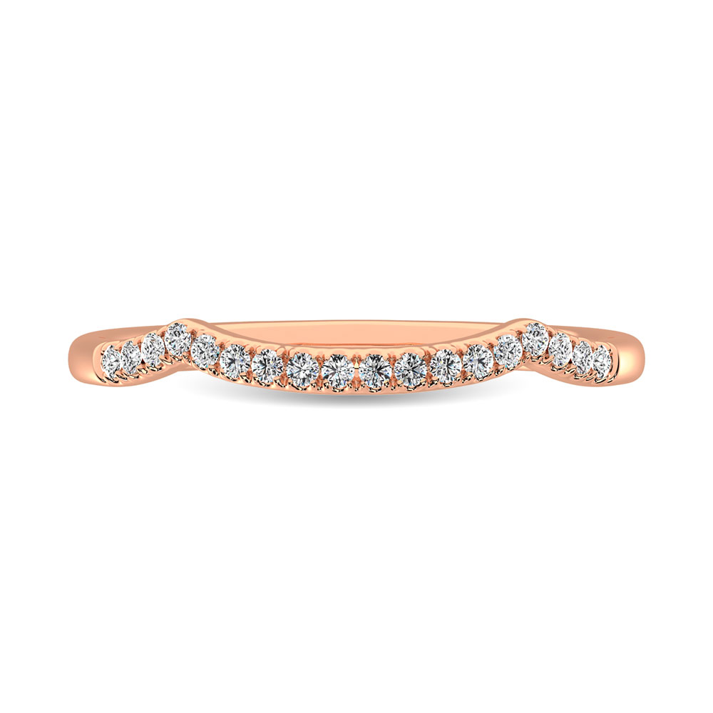 14K Rose Gold 1/20 Ctw Diamond Wedding Band