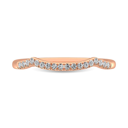 14K Rose Gold 1/20 Ctw Diamond Wedding Band