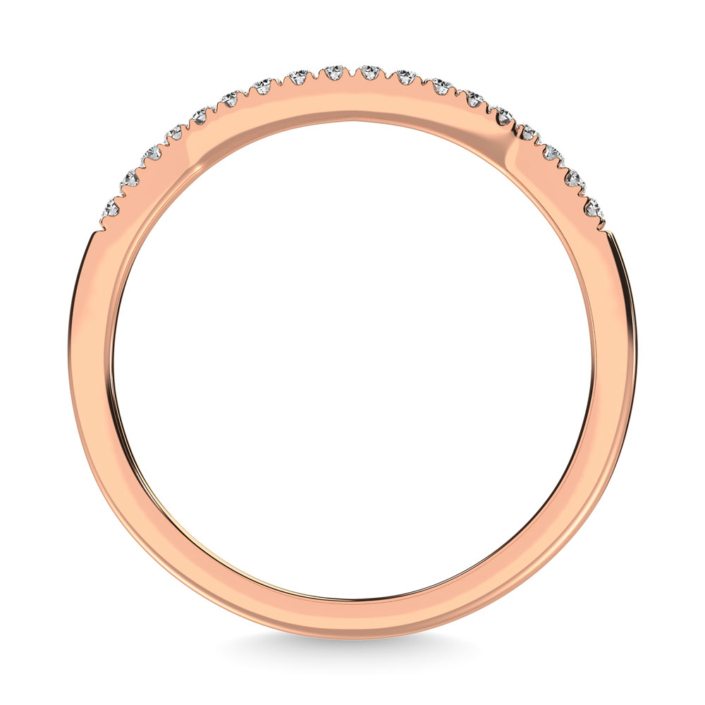 14K Rose Gold 1/20 Ctw Diamond Wedding Band