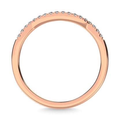 14K Rose Gold 1/20 Ctw Diamond Wedding Band