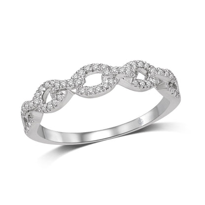 14K White Gold 1/6 Ct.Tw.Diamond Stackable Band