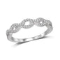 14K White Gold 1/6 Ct.Tw.Diamond Stackable Band