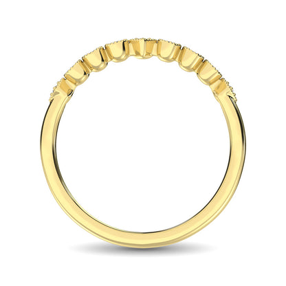 14K Yellow Gold 1/20 Ct.Tw. Diamond Stackable Band