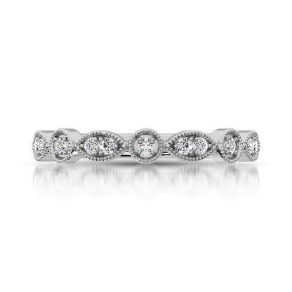 14K White Gold 1/8 Ct.Tw.Diamond Stackable Band