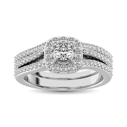 10K White Gold 3/4 Ctw Diamond Bridal Ring