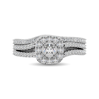 10K White Gold 3/4 Ctw Diamond Bridal Ring