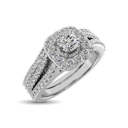 10K White Gold 3/4 Ctw Diamond Bridal Ring