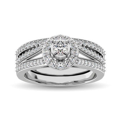10K White Gold 3/4 Ctw Diamond Bridal Ring