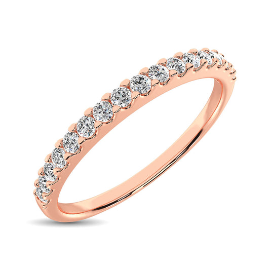 14K Rose Gold Diamond 1/6 Ct.Tw. 9 Stone Anniversary Band