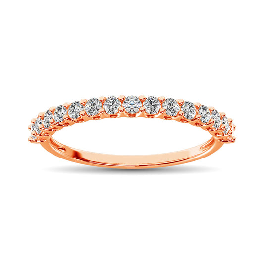 14K Rose Gold Diamond 1/4 Ct.Tw. 9 Stone Anniversary Band