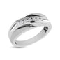 10K White Gold 1/10 Ct.Tw. Diamond Seven Stone Mens Band
