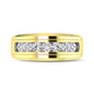 10K Yellow Gold 1/4 Ctw Round Cut Diamond Mens Wedding Band