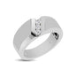 10K White Gold 1/10 Ct.Tw. Diamond Three Stone Mens Band