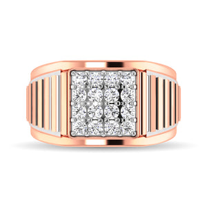 10K Rose Gold 1 Ct.Tw. Diamond Men's Fashion Ring