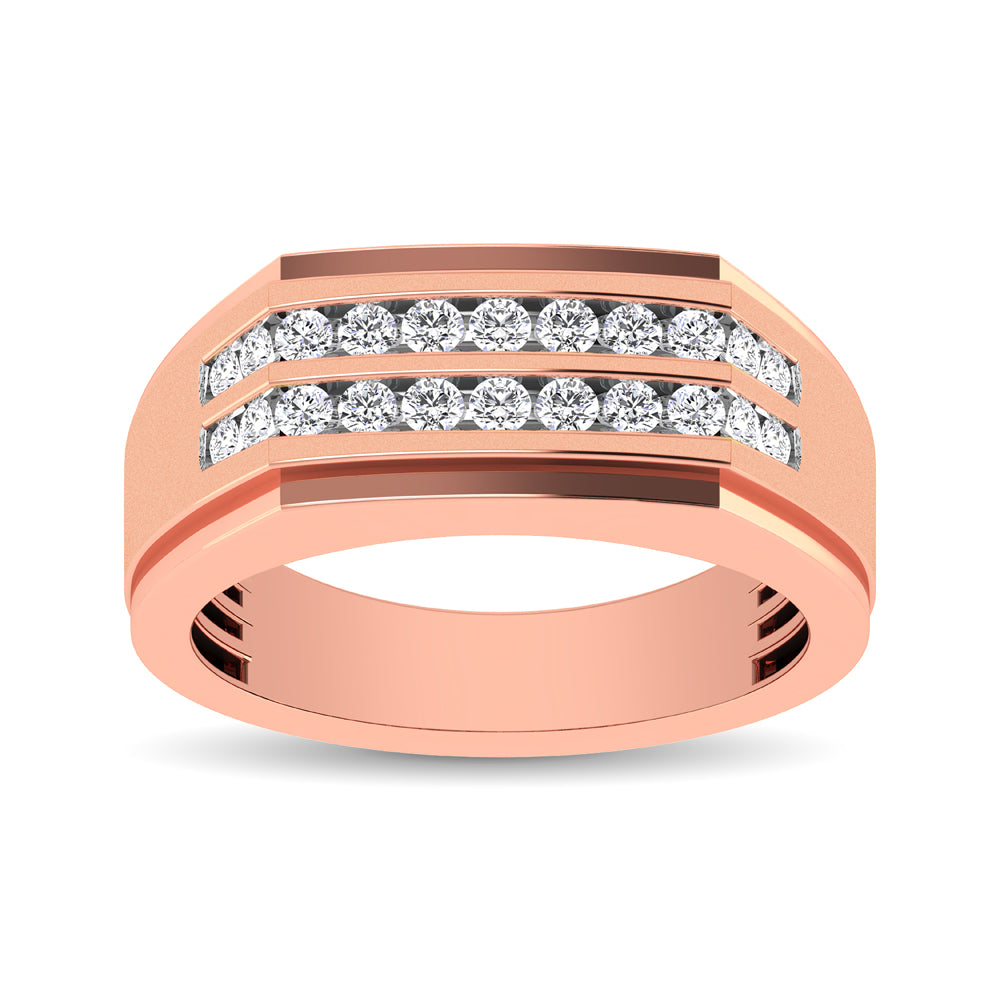 10K Rose Gold 1/2 Ct.Tw. Diamond Men's Ring