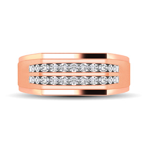 10K Rose Gold 1/2 Ct.Tw. Diamond Men's Ring