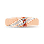 Diamond Accent 1/5 Ctw Men's  Slant Wedding Band in 10K Rose Gold
