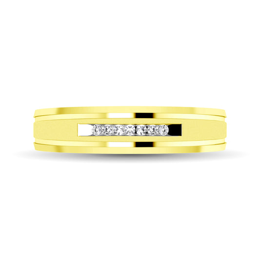 10K Yellow Gold 1/20 Ct.Tw. Diamond Comfort Fit Ladies Band