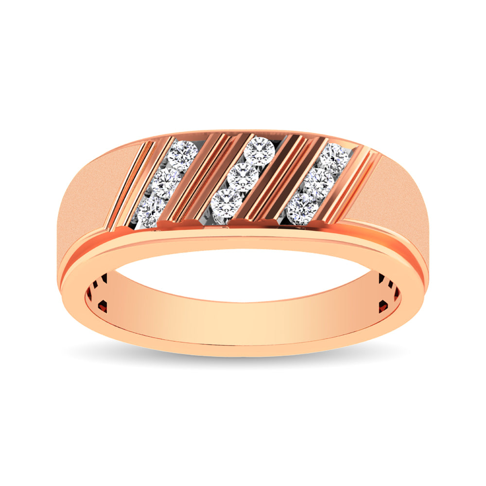 10K Rose Gold 1/4 Ct.Tw. Diamond Mens Band