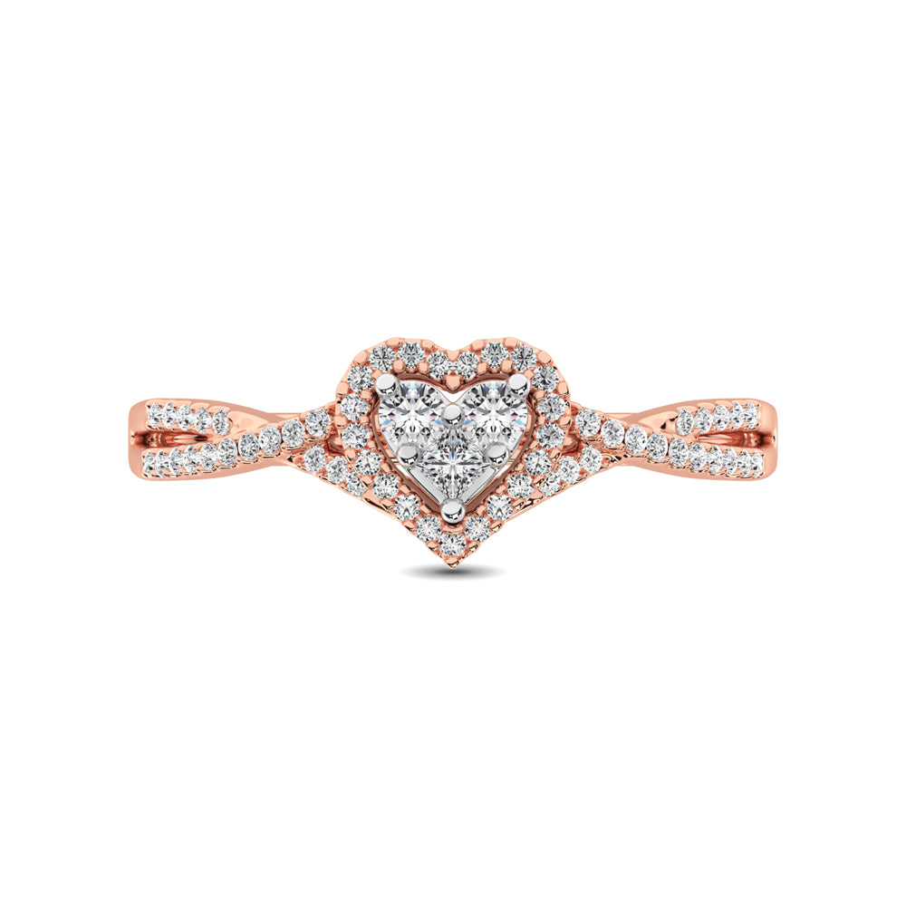 10K Rose Gold 1/4 Ct.Tw. Diamond Heart Ring