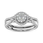 Diamond 1/2 Ct.Tw. Cluster Bridal Ring in 14K White Gold