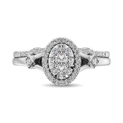 14K White Gold 1/2 Ctw Diamond Bridal Ring