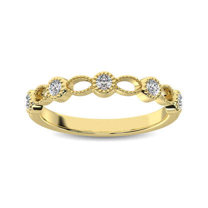 14K Yellow Gold 1/6 Ctw Diamond Band