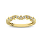 Trigale and Round Shape Diamond 1/10 ctw Band Ring in 14K Yellow Gold
