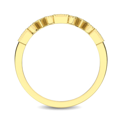 Trigale and Round Shape Diamond 1/10 ctw Band Ring in 14K Yellow Gold