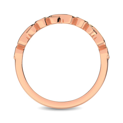 14K Rose Gold 1/10 Ctw Diamond Band