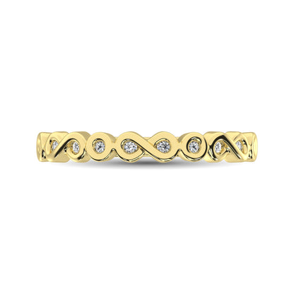 14K Yellow Gold 1/10 Ctw Diamond Band